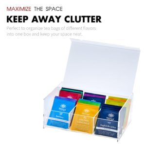 HNA-AZ-27 acrylic Tea Bag Holder Storage Bin Box-keep away clutter