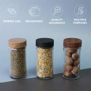 features-HNA round cylinder glass spice jars-1