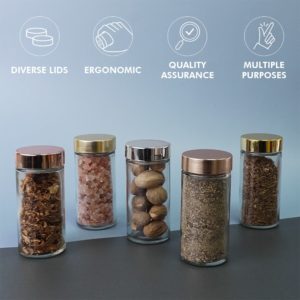 features-HNA round cylinder glass spice jars-2