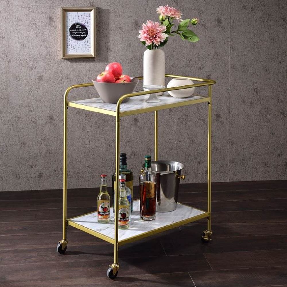 HNA-Trolley Cart and Table-HTR-211 Golden Bar Cart-lifestyle